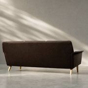 Mid-Century Danish Brown 3-Seater Sofa by Folke Ohlsson for Fritz Hansen