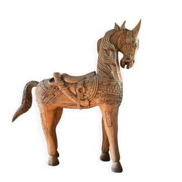 Cheval indien en bois