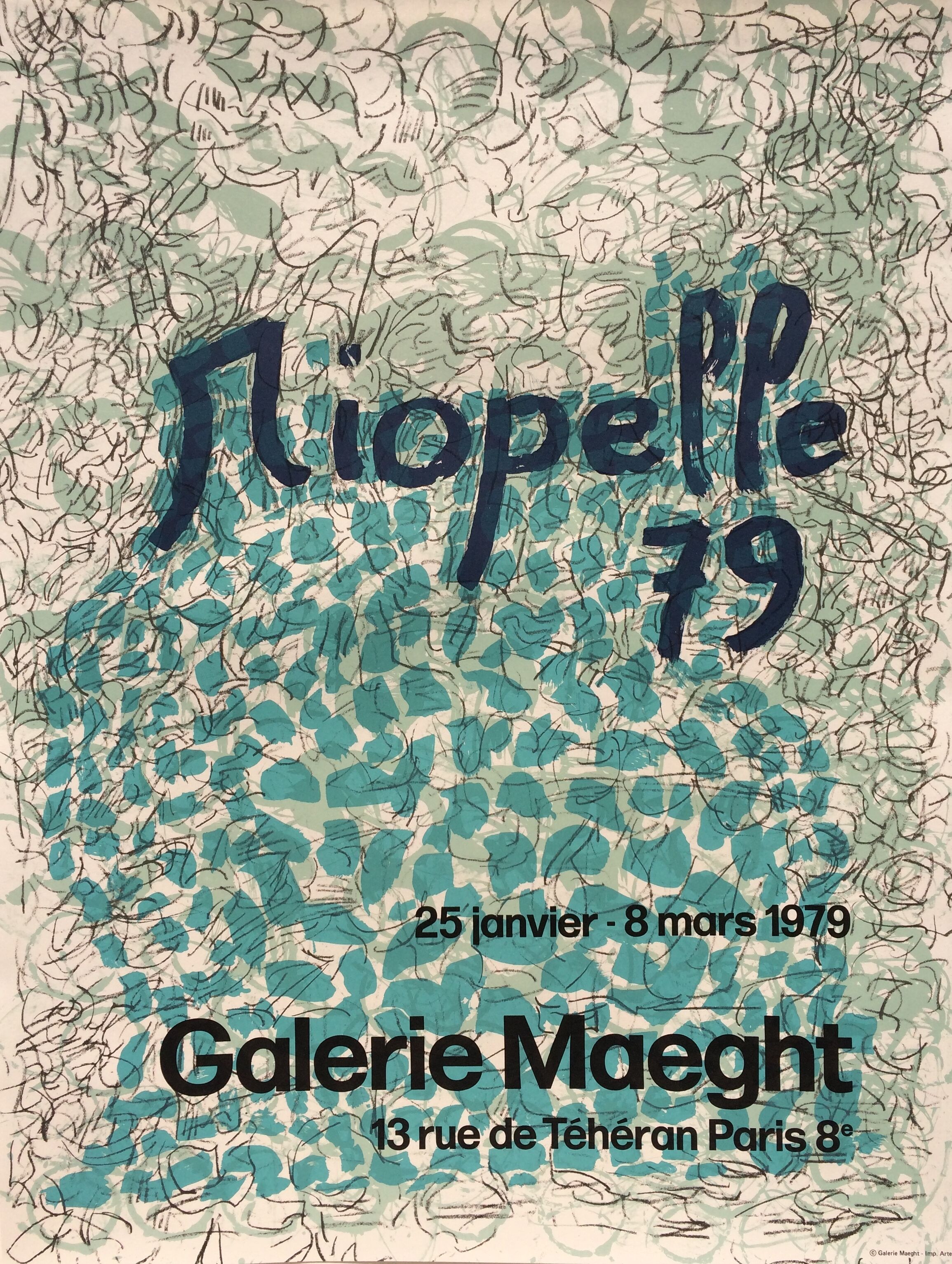 Jean-paul riopelle, galerie maeght, 1979. original poster in lithography