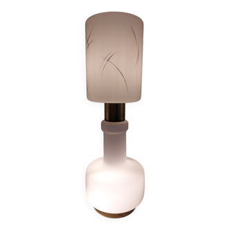 Vintage brass opaline lamp