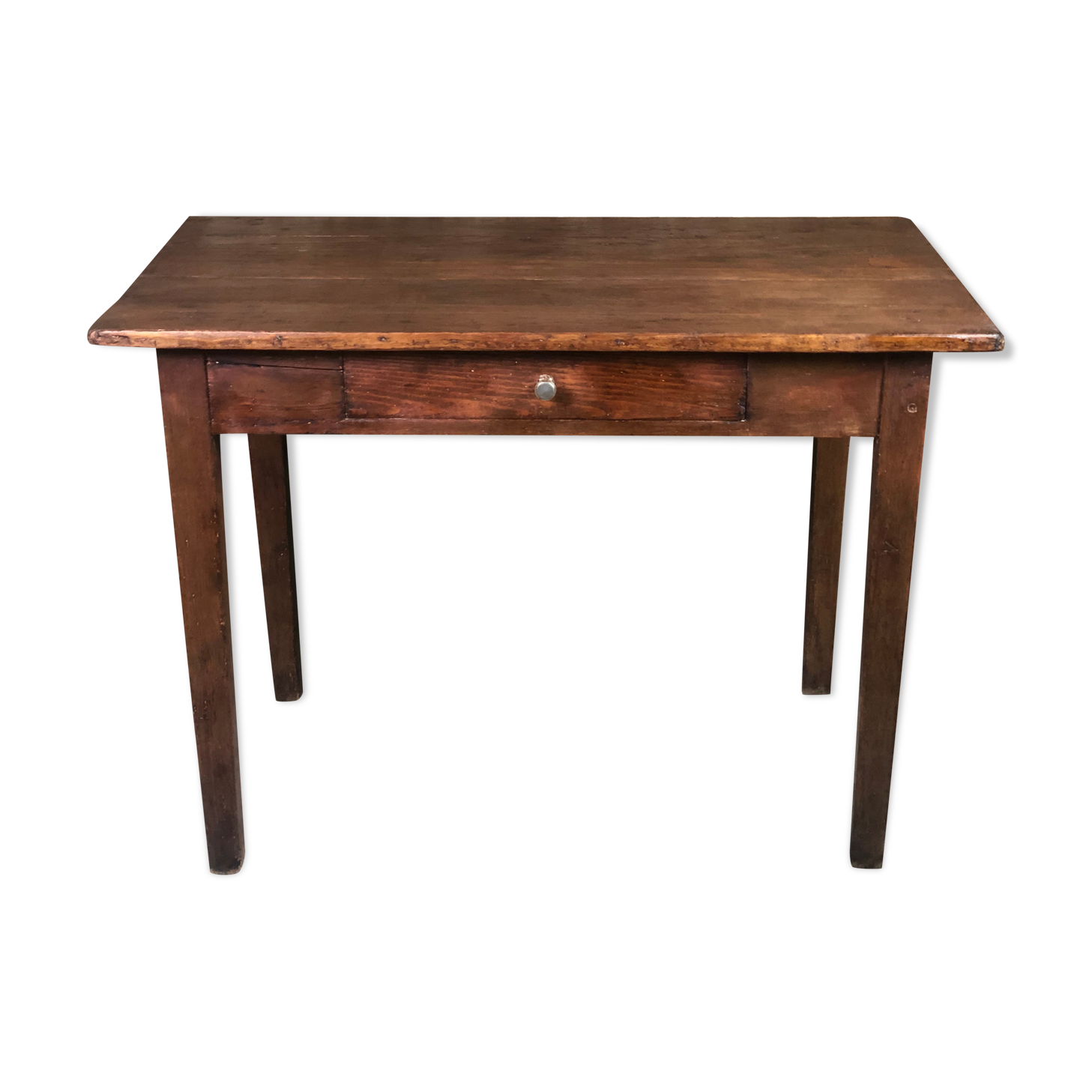 Side table / small desk in waxed walnut fir 1900s/1920s