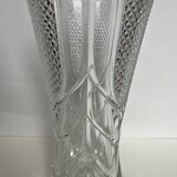 Large molded crystal vase