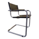 Black leather and chrome armchair - 80s edition