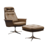 Leather lounge chair with footrests, COR edition, Horst Brunning creation
