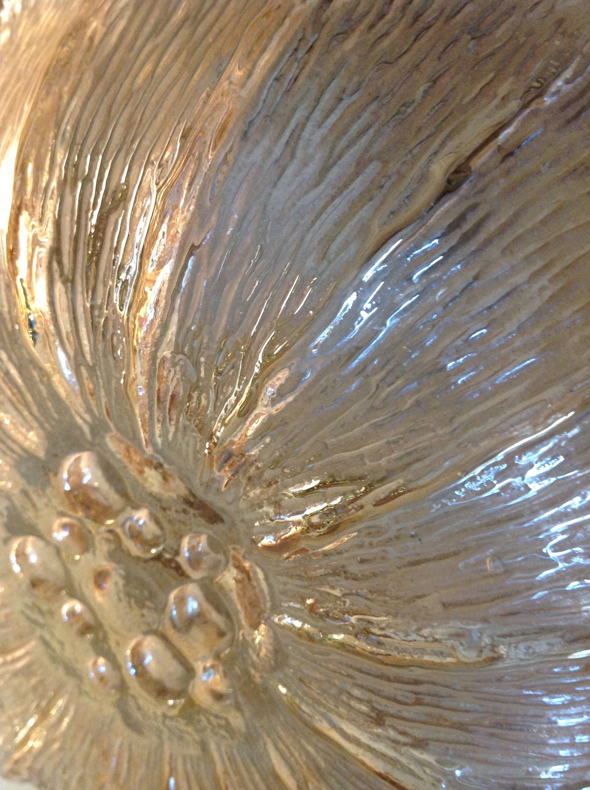 Amber glass ceiling rose by Limburg / vintage 1960s