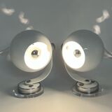 Ensemble de lampes eyeball en métal et plexiglas space age années 70