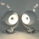 Ensemble de lampes eyeball en métal et plexiglas space age années 70