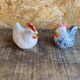 Salt & Pepper Shaker Chicken & Rooster Shape Ceramic Made In France Vintage