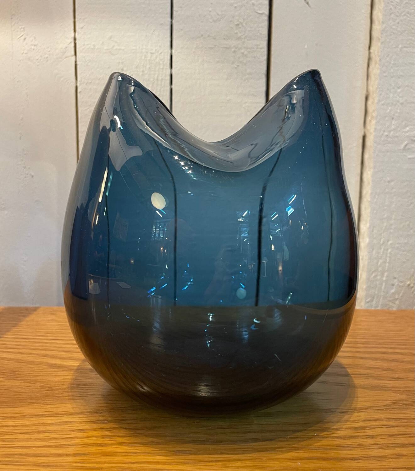 Blue glass vase