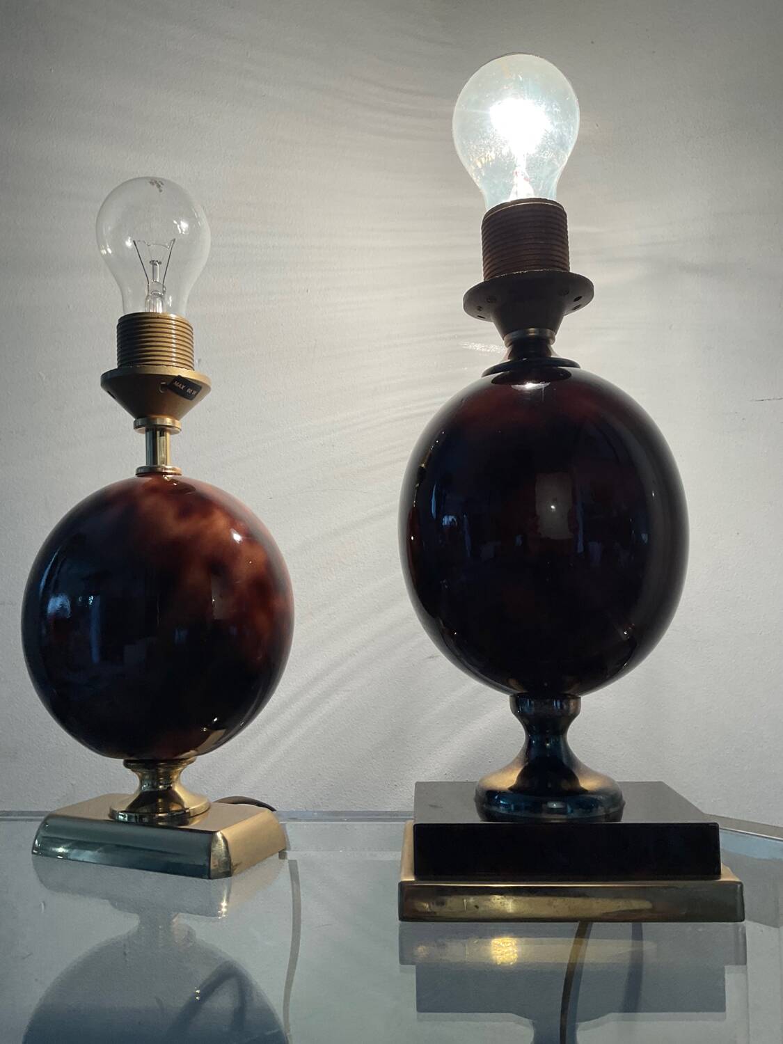 Duo of le dauphin lamp bases from the 70s and 80s