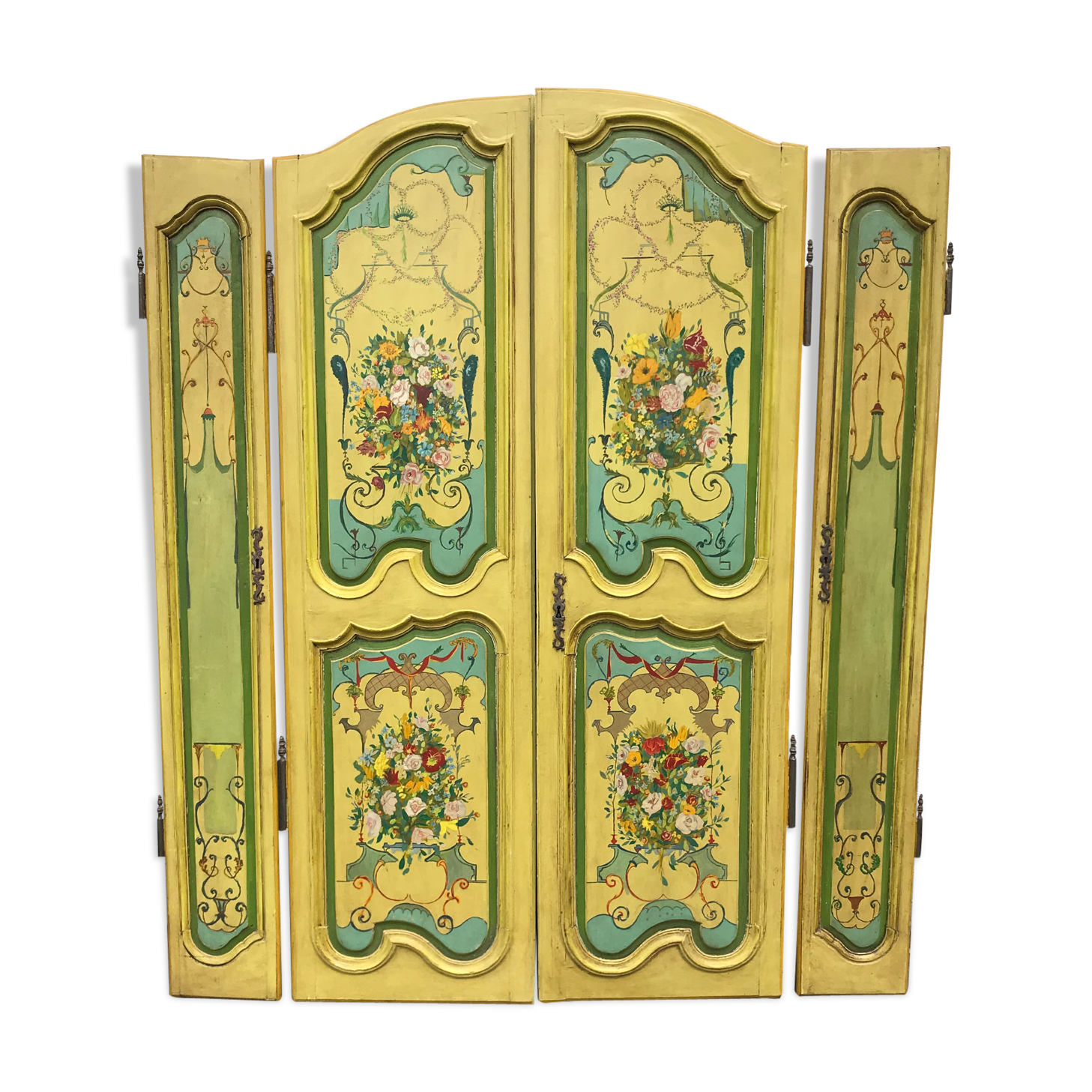Series of four old closet doors