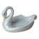 Soap holder or swan trinket in vintage iridescent white ceramic, swan sponge holder, jewelry holder