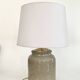 Lampe grès, câble tissu 2 M, abat-jour coton