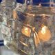 Set of 2 Swedish brutalist frosted glass candle holders.