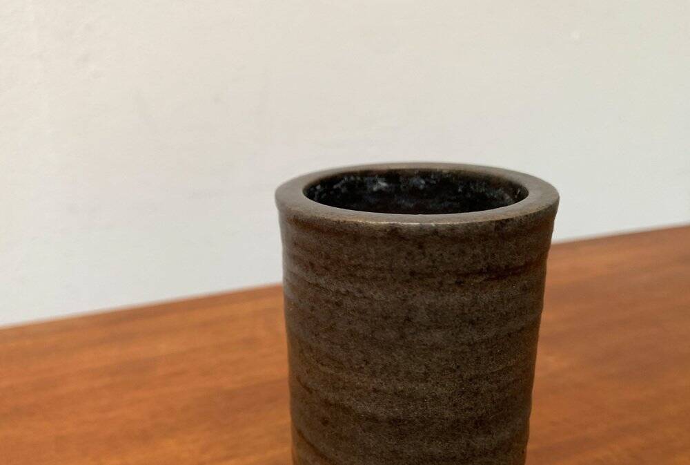 Vase de poterie de studio brutaliste allemand du milieu du siècle de Petra Töpferei, années 1960