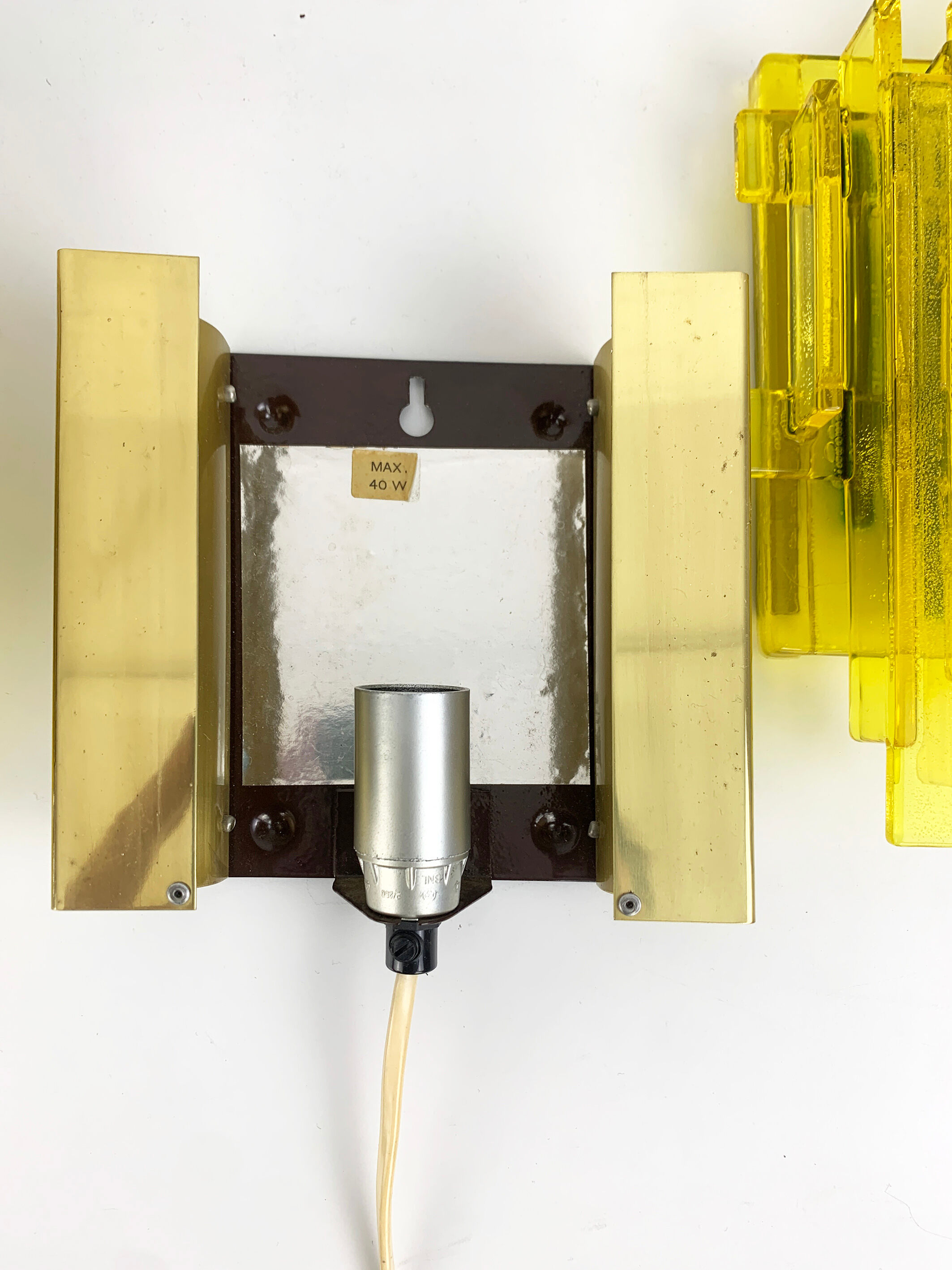 Pair appliques brutalistes, Claus Bolby for Cebo Industri, Denmark, 1970s