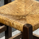 4 brutalist chairs in straw and wood