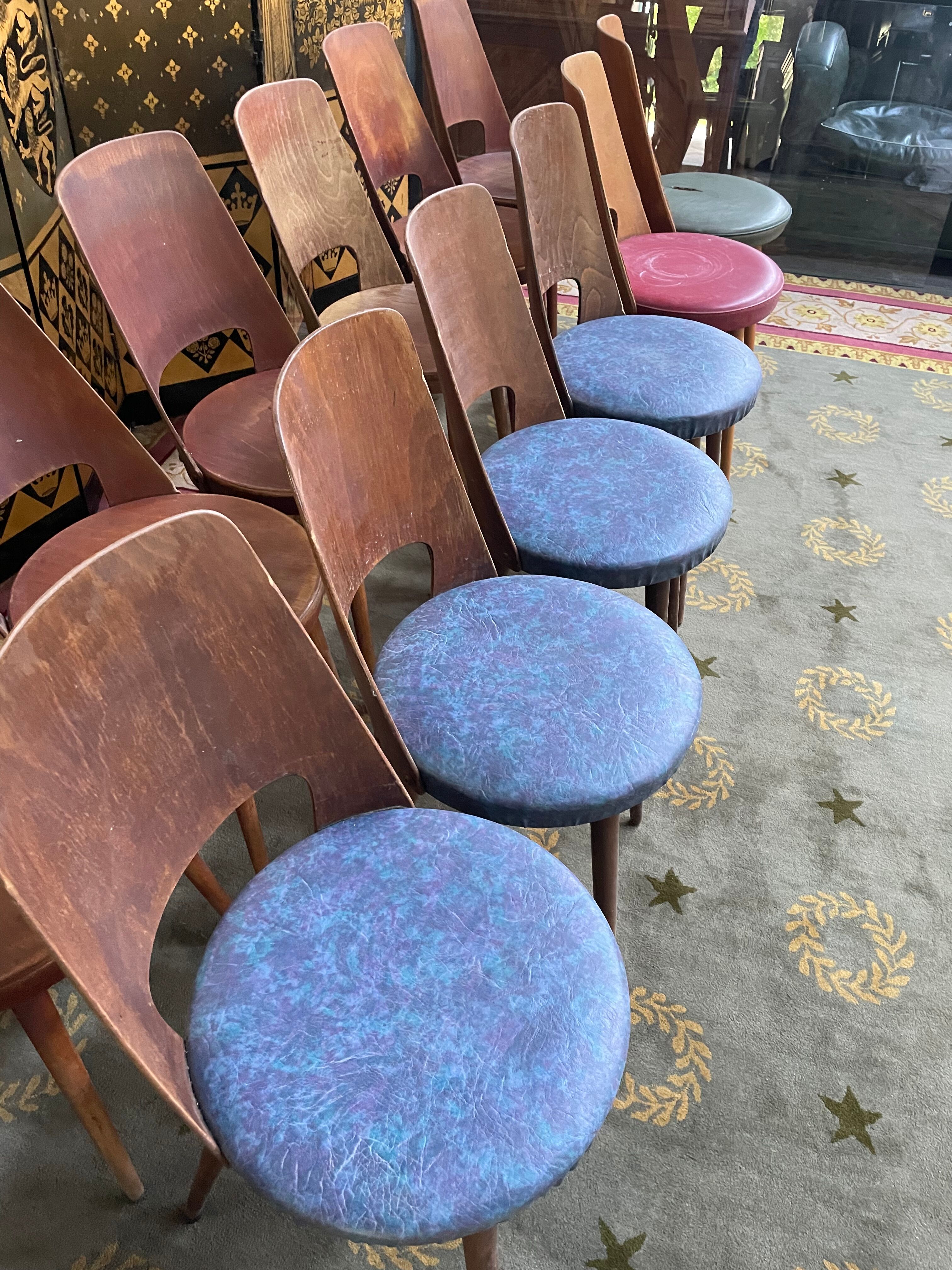 Suite of 12 chairs bistro Bauman "Mondor"