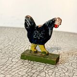 Wooden figurine, farm animals, farmyard, hen; old toy