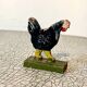 Wooden figurine, farm animals, farmyard, hen; old toy