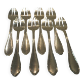 8 oyster forks 950 silver Minerve goldsmith Ravinet & cie 12.7cm