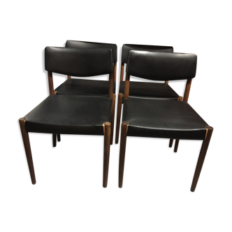 Set of 4 chairs Scandinavian teak