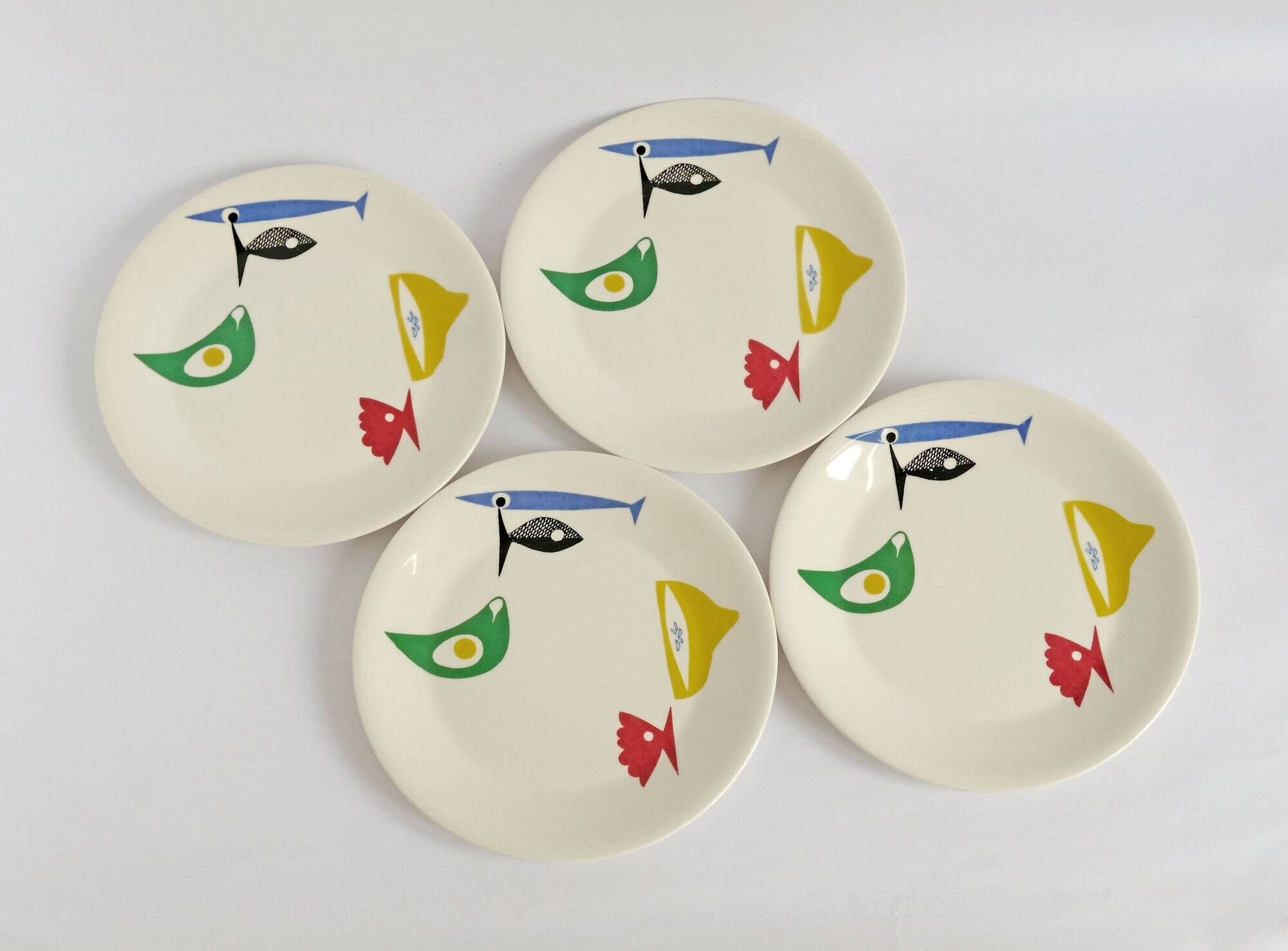 Set of 4 Figgjo Flint A La Carte Dessert Plates – MCM Norwegian Ceramics