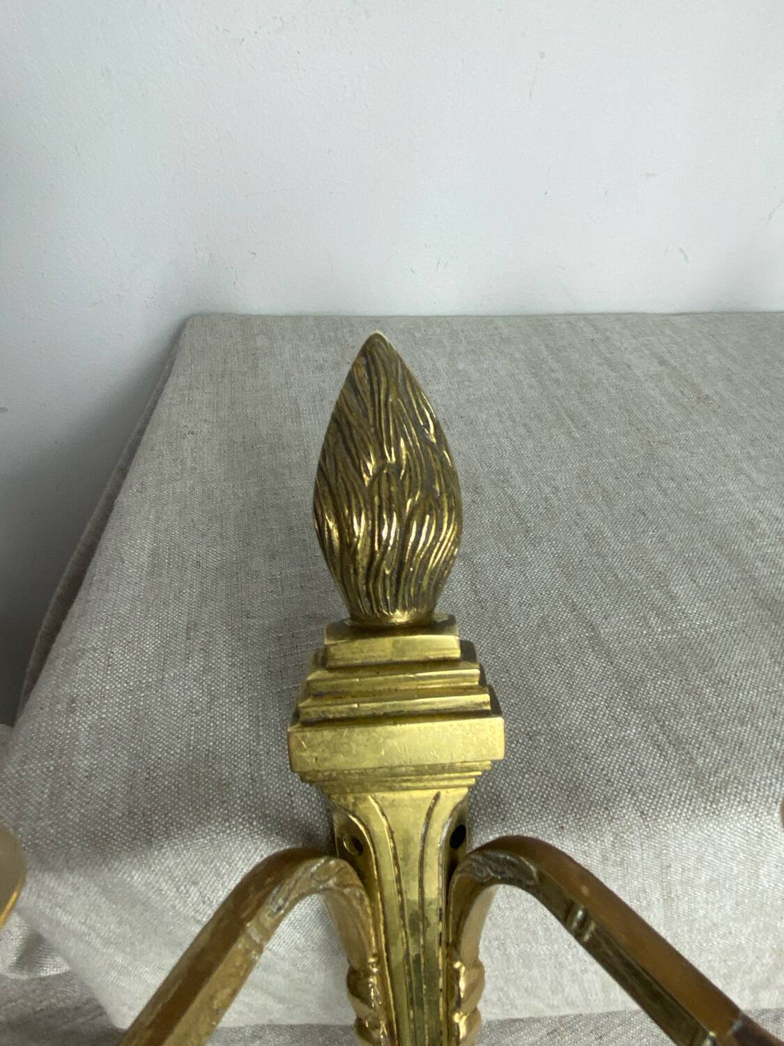 Two Empire style bronze wall candlesticks
