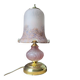 Vintage mushroom lamp pink heart - frosted glass tulip
