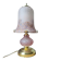 Vintage mushroom lamp pink heart - frosted glass tulip