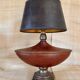 1960s ceramic lamp, fabric cable, lampshade