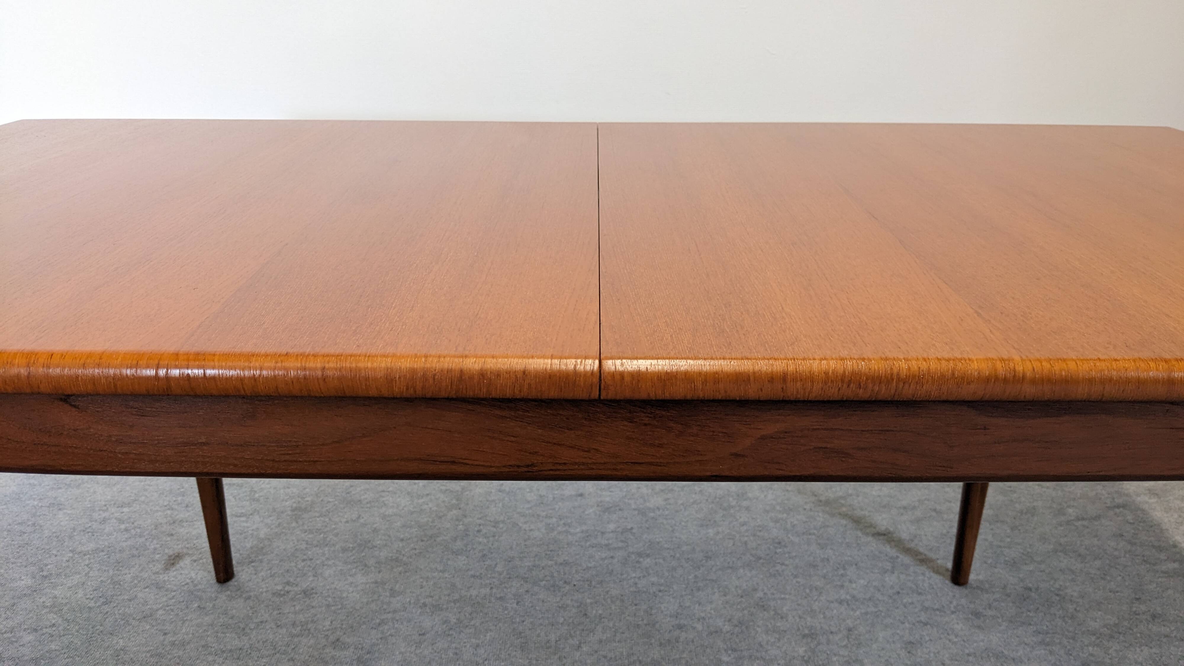 Extendable Scandinavian teak dining table, circa 1960