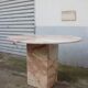 Pink marble dining table