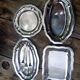 Small vintage platters and presentation forks