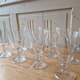 Set of 10 vintage 1970s crystal water or wine glasses