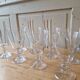 Set of 10 vintage 1970s crystal water or wine glasses