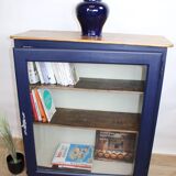 Low glass bookcase