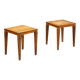 Vintage coffee tables from the 1950s in walnut, with truncated pyramid legs.