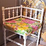 Fabric and wood corner armchair, comfort, relax, 1920s