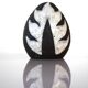 Vintage Danish pottery vase with graphic monochrome design and glazing from Helge Österberg