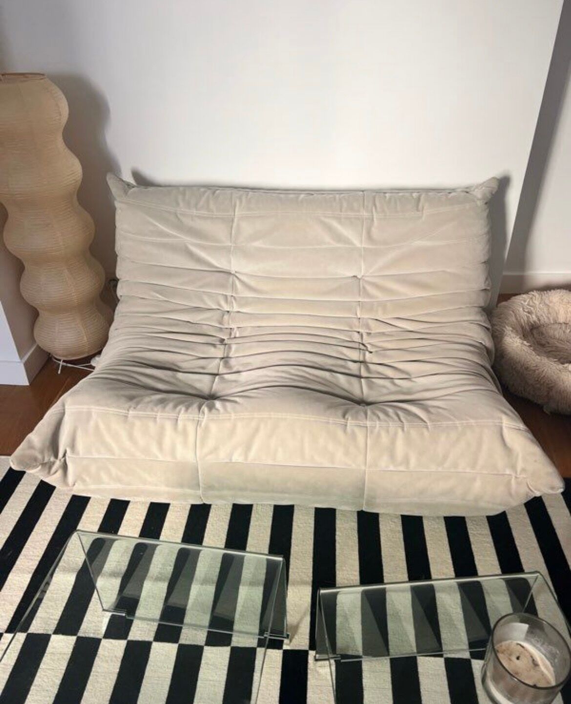 Togo 2 places pearl grey alcantara