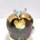 Green and Amber Murano Glass Centerpiece Vase, Italy