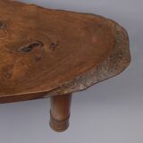 Japanese Showa Period Bamboo and Elm wood Coffee Table, 1960s