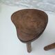 Pair of tripod stools in vintage 50s/60s brutalist elm.