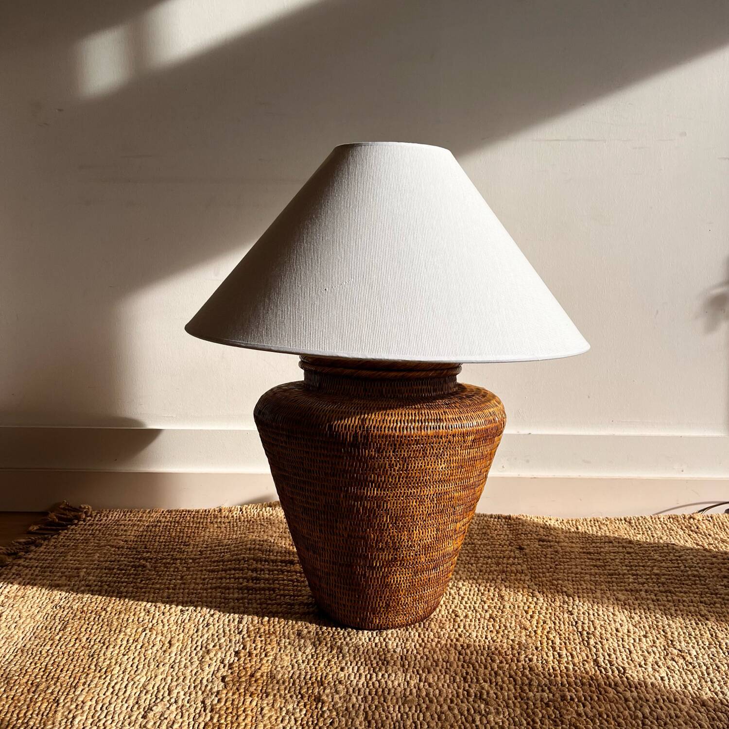Bamboo rattan lamp from the 1980s.