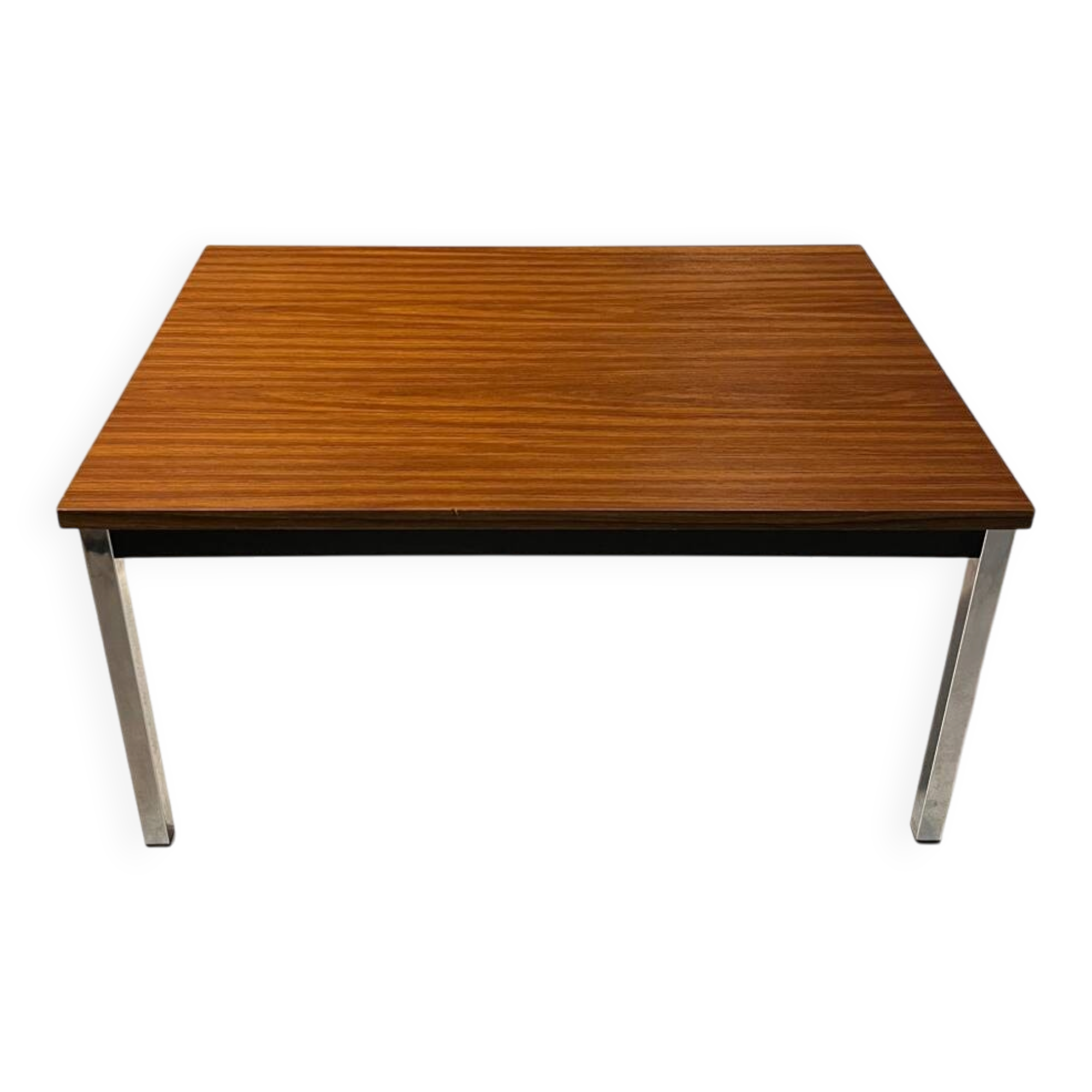 1970s steel and teak coffee table