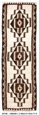 3x9 Brown Cream Turkish Kilim Runner Rug