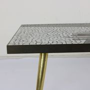 German design mosaic coffee table with brass legs