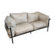 2-seater beige leather black metal frames