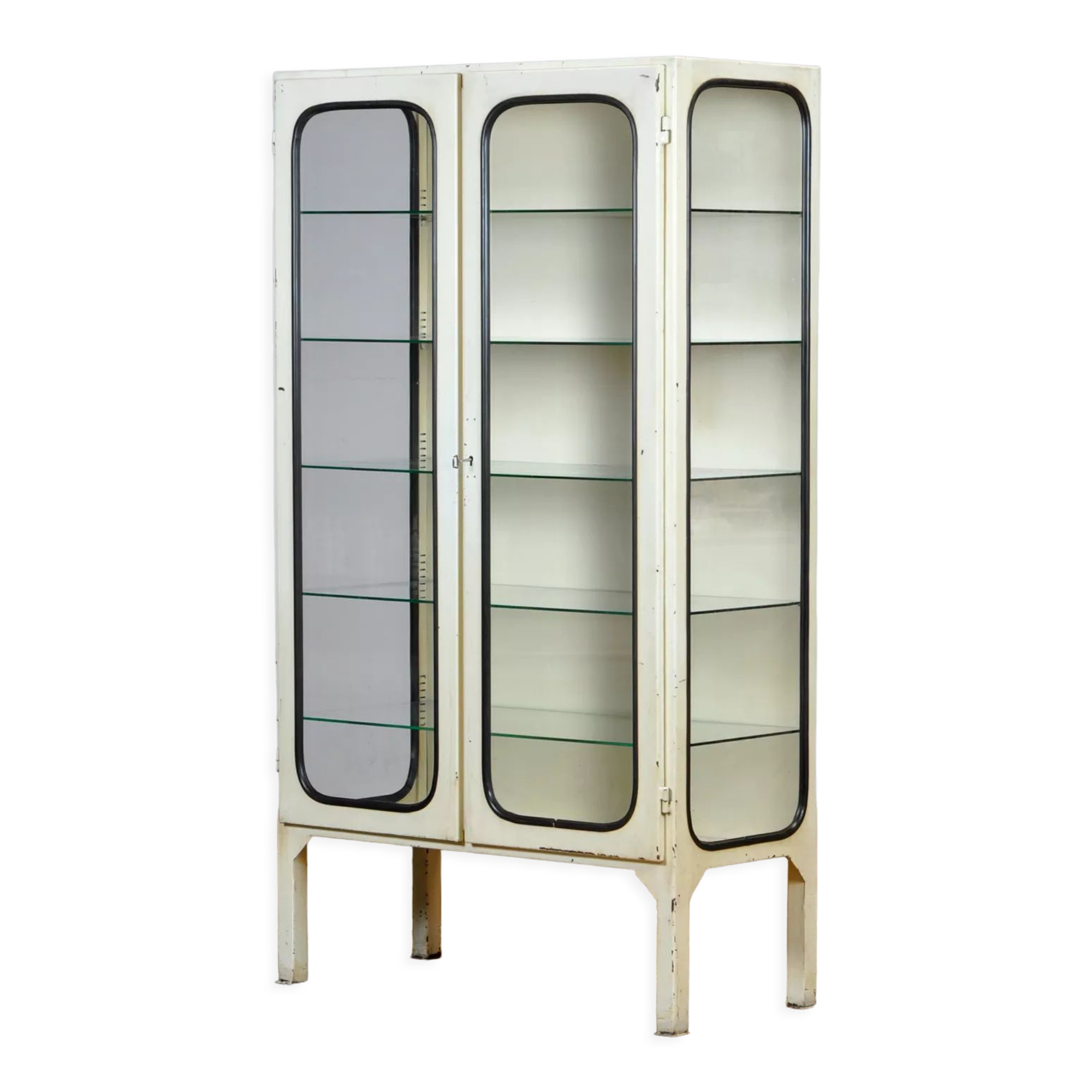 Glass & Iron Medical Cabinet 1970s